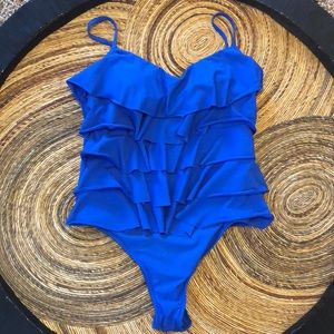 aqua green Swim - Aqua Green ruffled front one piece bathing suit aqua green Swim - Aqua Green ruffled front one piece bathing suit